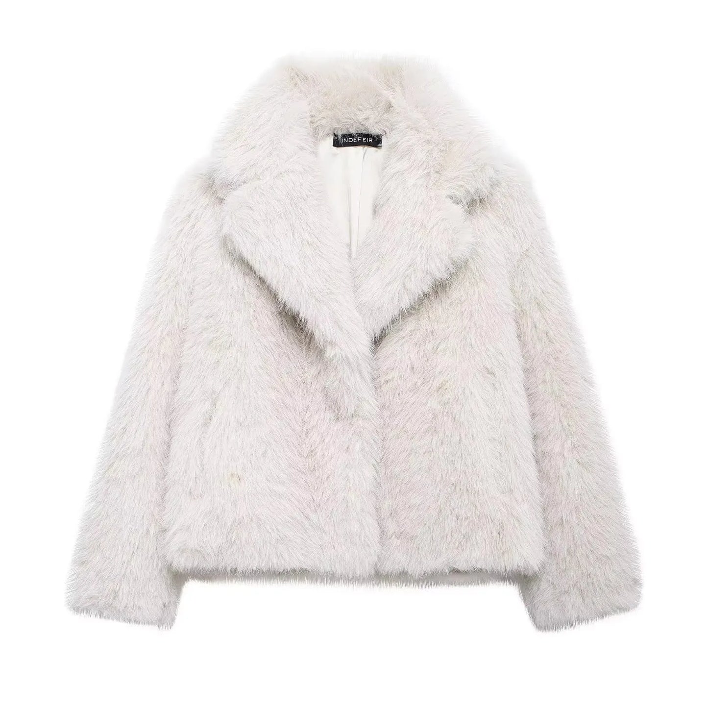Faux Fur Coat Women’s Winter Jacket – Warm Fluffy Loose Lapel Outerwear