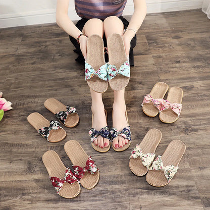 New Summer Ladies Slippers Outdoor Beach Sandals Bohemian Ethnic Style Handmade Espadrilles Platform Slippers Flip Flops Women