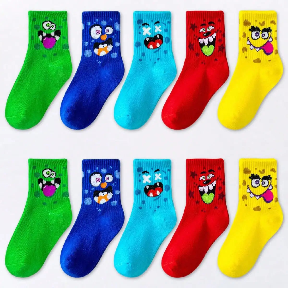 5 Pairs of Cute Toddler Socks for Boys and Girls in Spring, Summer, Autumn and Winter Soft and Breathable Four-Season Sports Socks