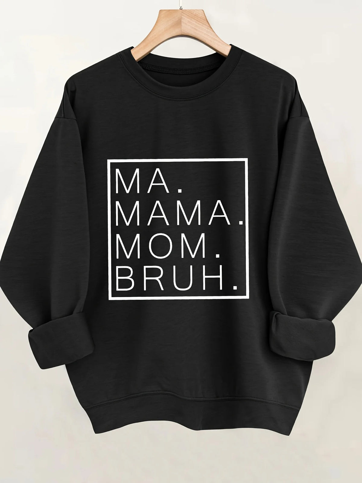 Women's Autumn and Winter Loose Casual Comfortable Letter Printed Thick Long-Sleeved Round Neck Hoodie Pullover