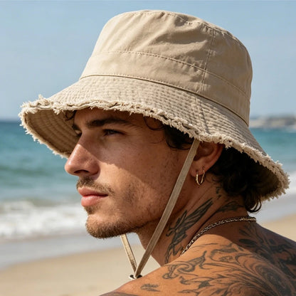 1pc Solid Color Vacation Bucket Caps with Large Eaves for Women Men,spring and Summer Outdoor Providing Sun Protectionsuitable