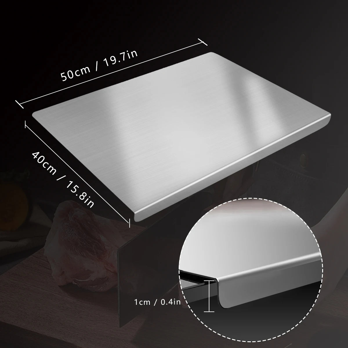 304 Stainless Steel Cutting Board – Hygienic Butcher Block Prep Board