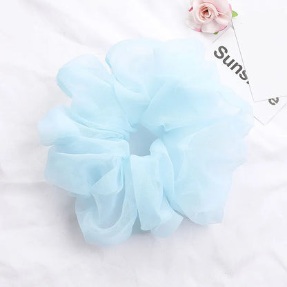 Summer Organza Silk Scrunchies Elastic Hair Bands for Women Fashion Hair Rope Ponytail Holder Ties Girl Hair Accessories