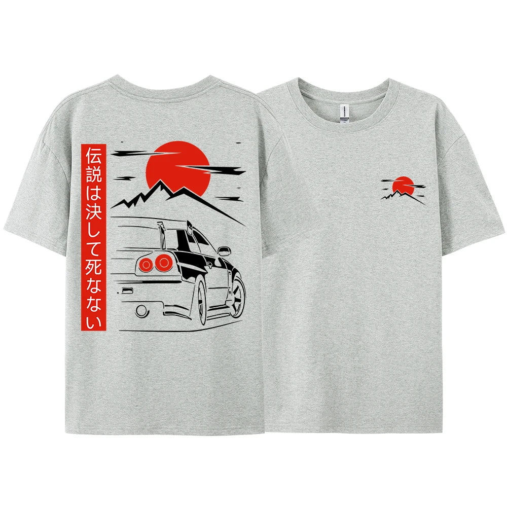 JDM Racing T Shirts – Japanese Streetwear Cotton Couple Tees | Oversized Casual Tops