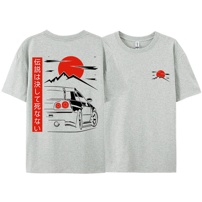 JDM Racing T Shirts – Japanese Streetwear Cotton Couple Tees | Oversized Casual Tops