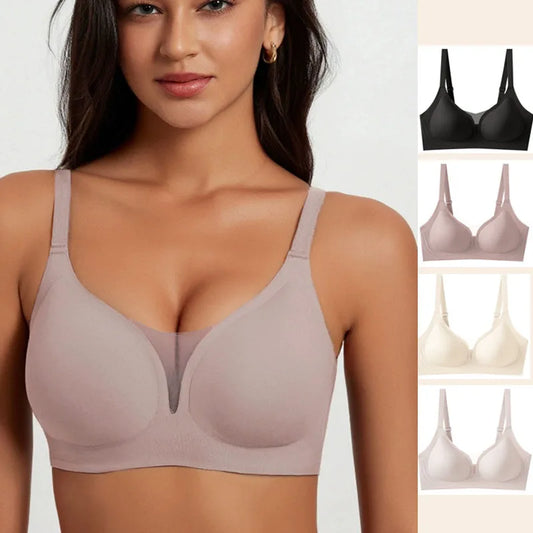 Plus Size Push Up Bra - Wireless Seamless Women Bra with Rear Hook & Beauty Back