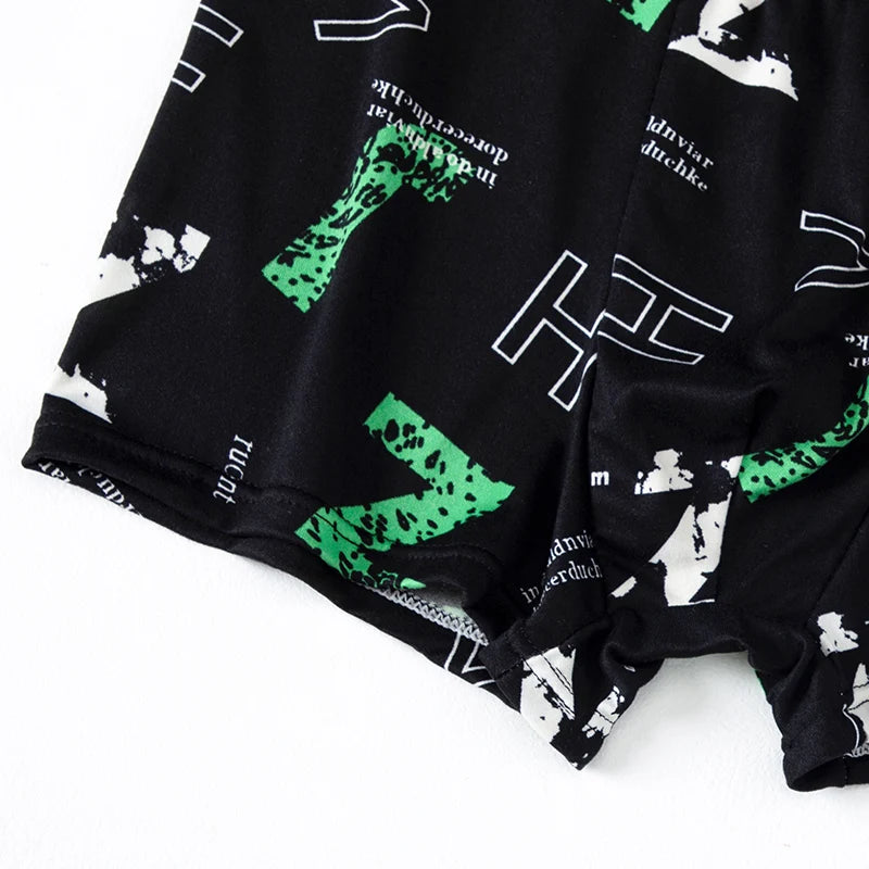 Mens 10-Piece Fashion Underwear Set - Comfortable Large Size Printed Boyshorts