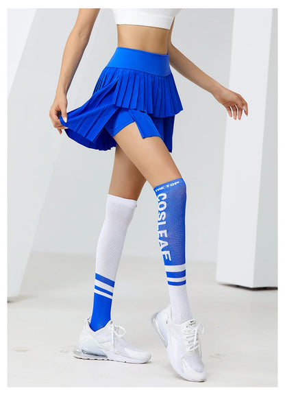 Women Sports Mini Pleated Skirt Golf Tennis Skirts High Waist Double Layer Gym Fitness Running Yoga Athletic Workout Skort