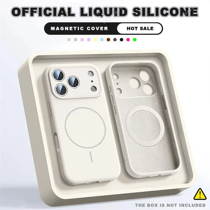 For Magsafe Liquid Silicone Phone Cases For iPhone 17 16 15 14 13 12 Pro Max 16 Plus Air Case Magnetic Wireless Charging Cover