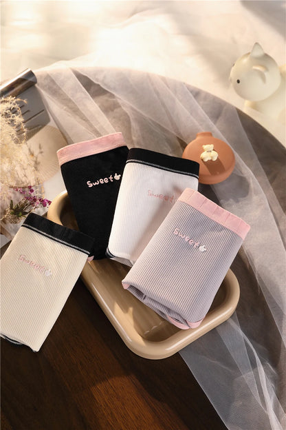 Panties For Women Cotton High Waist Summer Breathable Ladies Big Size Underwear Sweet Letters Female Underpants Sexy Lingerie