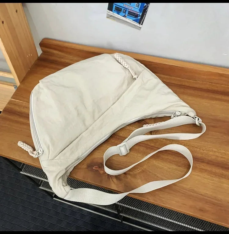 Women Shoulder Bag – Soft Cloth Crossbody Handbag With Zipper Closure, Versatile Everyday Use
