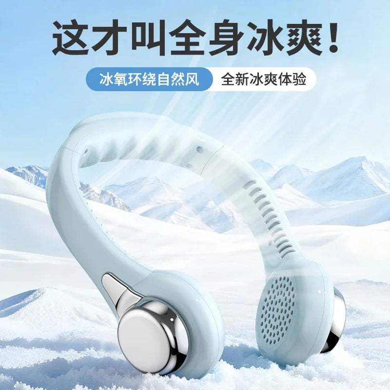Neck-Hanging Fan Portable Summer Air Cooler USB Cooling Fan + Summer Personal Cooling Fan Hands-Free Fan/Wearable/Suitable for Outdoor Activities/Sports/Kitchen/Office