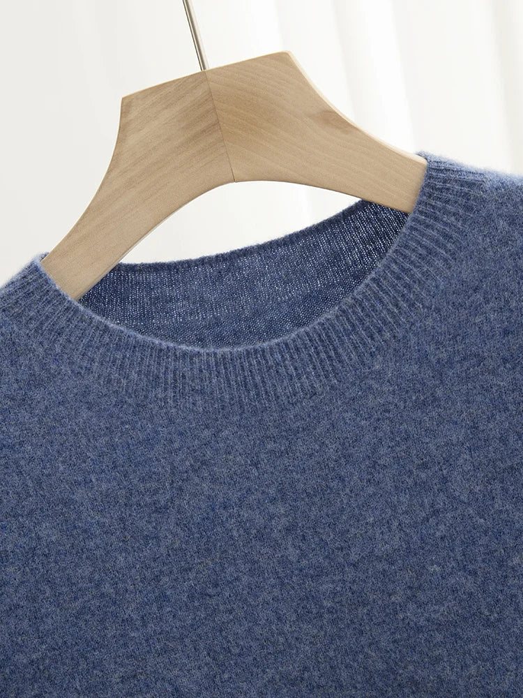 Men Classical T-shirt 100% Merino Wool Sweater O-neck Short Sleeve Pullover Smart Casual Basic Clothing Cashmere Knitwear Tops