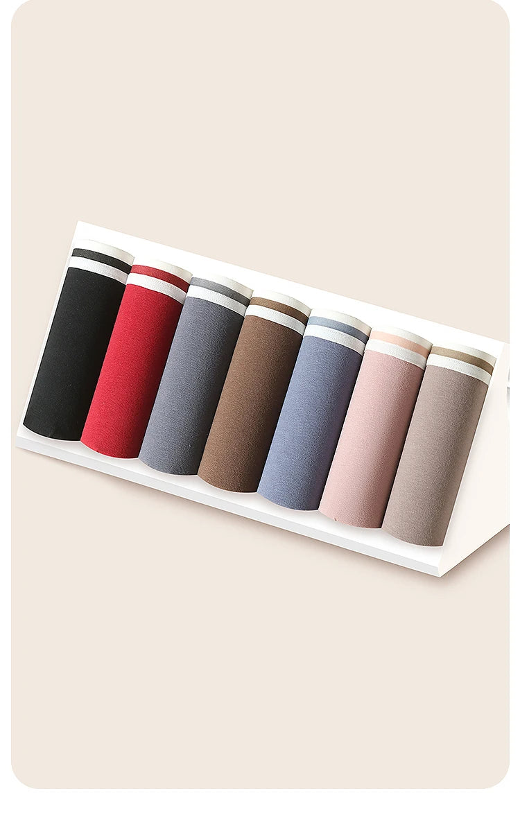 7PCS/Set Cotton Women Panties Breathable Underwear Week Pants Girls Briefs Solid Panty Underpants Sexy Low Waist Female Lingerie