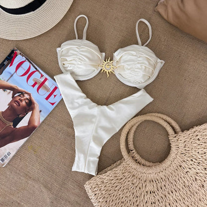 Push Up Swimwear - Sexy Brazilian Bikini Set With High Waist Two Piece Bathing Suit