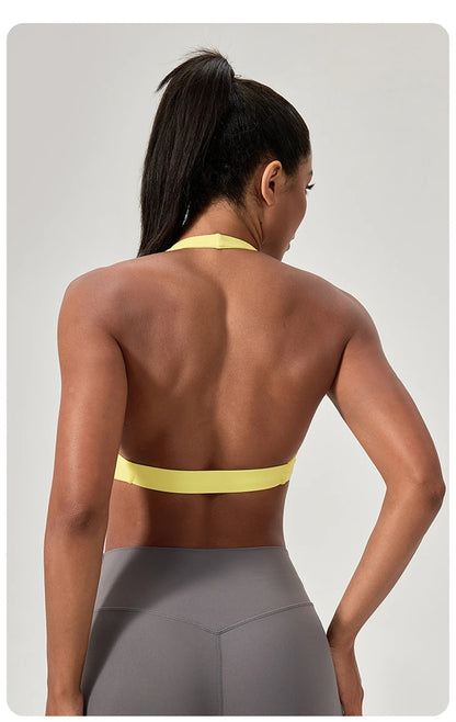 Impact Sport Bra Women High Support Push-Up Halter Workout Tank Top – Custom Logo