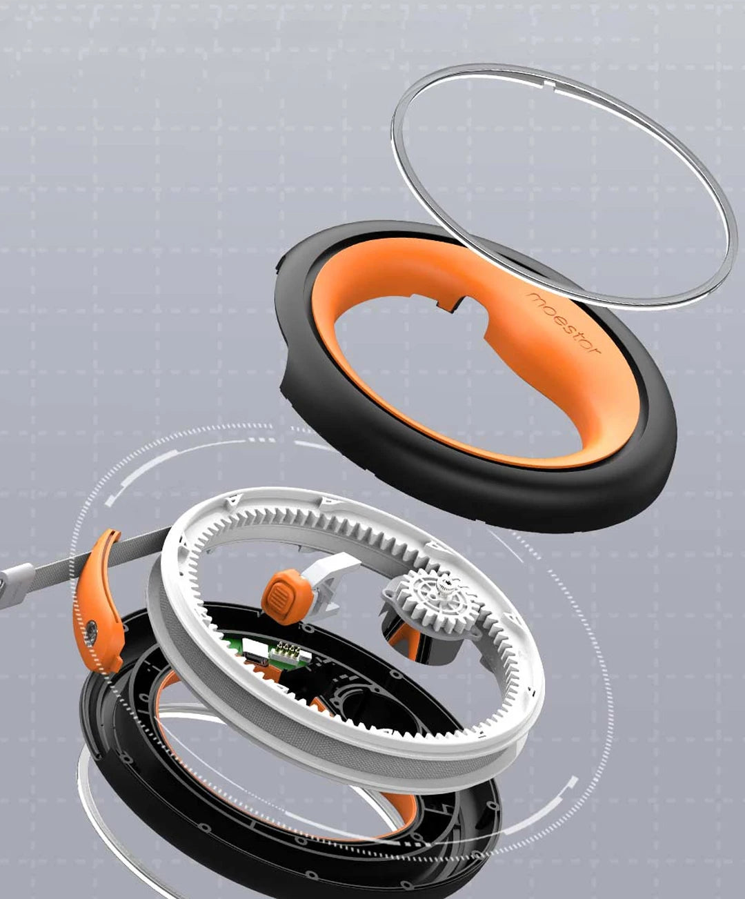 MOESTAR 2022 UFO Retractable Pet Leash 2 plus 3.0m Flexible Dog Traction Rope with Rechargeable LED Light Ring Shape
