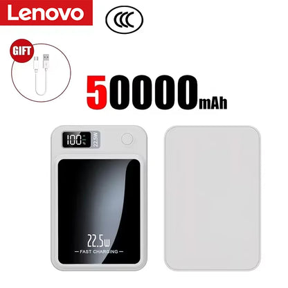 Lenovo 500000mAh Portable Magnetic Wireless Power Bank Fast Charger For Magsafe Auxiliary Battery For iphone Huawei Samsung 2027