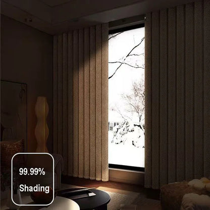 Soundproof Blackout Curtain - Windproof Velvet Fabric Window Drapes for Living Room