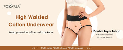 POKARLA Women High Waist Cotton Underwear Comfortable Postpartum C Section Panties Breathable Tummy Control Underpants Plus Size