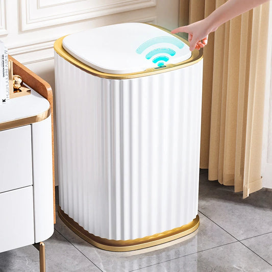 Smart Home Automatic Sensor Trash Can - Waterproof Kitchen Bathroom Wastebasket