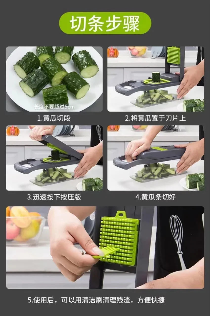 16-Piece Vegetable Chopper Set – Slicer, Dicer, Grater & Peeler