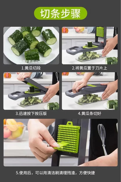 16-Piece Vegetable Chopper Set – Slicer, Dicer, Grater & Peeler