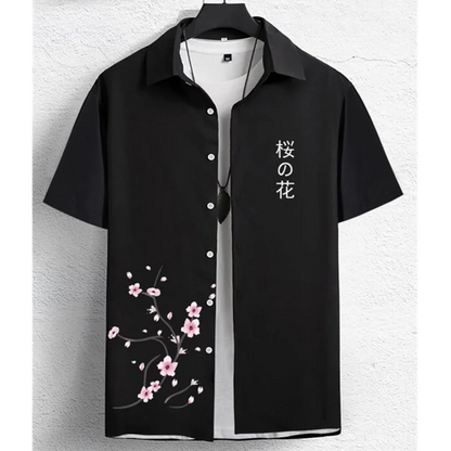 Hawaiian Men'S Shirt 3d Flower&Text Printing Beach Party Sweatshirt Loose Oversized And Blouse High-Quality Clothing