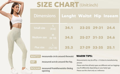 High Waisted Yoga Leggings - Seamless Butt Lifting Tummy Control Pants for Women