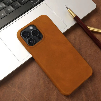 ZWW Crazy House Genuine Leather Cover Case For Iphone 15 Pro Max Case For Iphone 14pro 12 11 XR XS 13 8 Aesthetic Vintage Retro