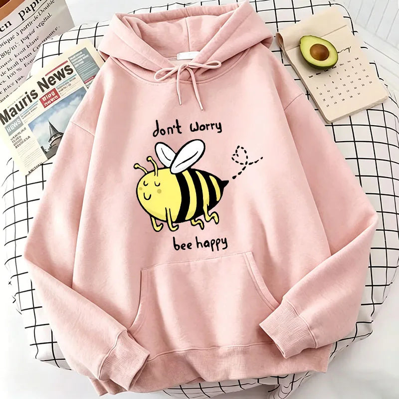 Kawaii Bee Print Hoodies Spring Autumn Winter Casual Hoodies Sweatshirts Men Women Tops Gothic Hoodie Sweatshirt