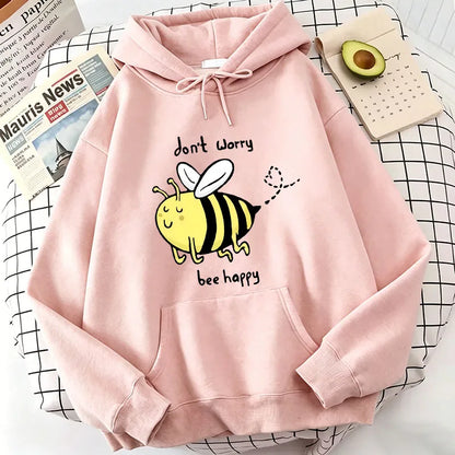 Kawaii Bee Print Hoodies Spring Autumn Winter Casual Hoodies Sweatshirts Men Women Tops Gothic Hoodie Sweatshirt