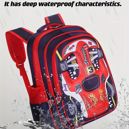 Waterproof 3D Car Backpack - Lightweight Preschool School Bag for Kids - ZOOMNSTORE