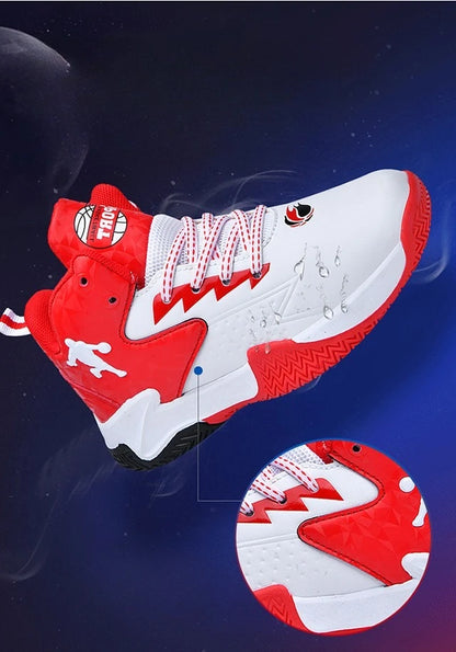 Children Basketball Shoes for Boys Girls Kids Teenagers Breathable Non-slip Lace Up Indoor Outdoor Training Sneakers Tennis Shoe