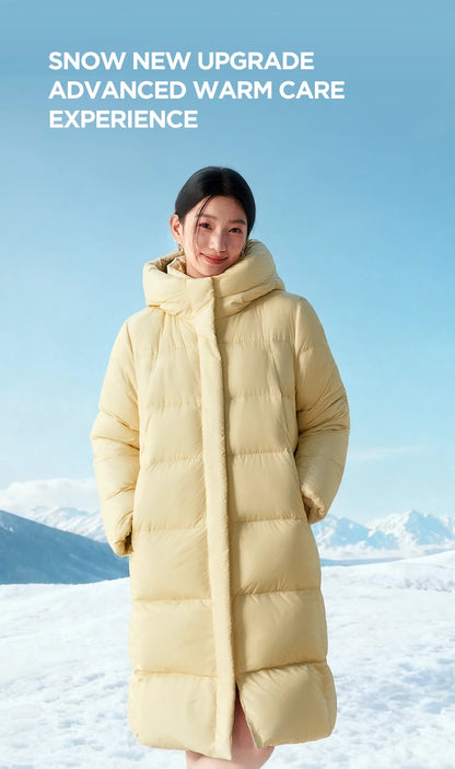 Semir Long Down Jacket Women Waterproof Hooded Coat 2025 Winter New Loose Girls' Jacket Multi-Color Thicken Windbrake Down Coat