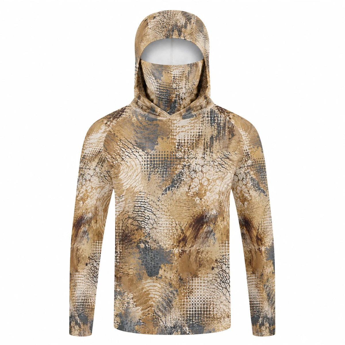 Men's Hooded Fishing Shirt with Face Mask UPF 50+ Sun Protection Long Sleeve Outdoor Performance Hoodie