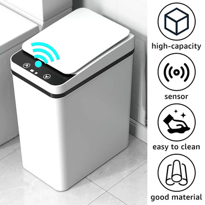 Touchless Infrared Trash Can - 12L Smart Sensor Wastebasket for Kitchen  Bathroom