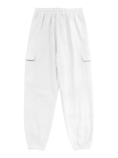 Men's Cotton Linen blend Cargo Jogger Pants Elastic Waist Drawstring Multi Pockets Casual Breathable Streetwear Trousers for Men