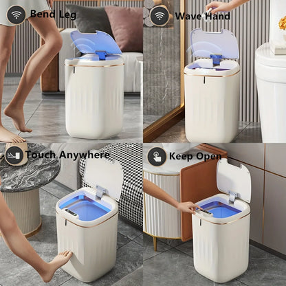 Large Rechargeable Touchless Smart Trash Can - 2022L Kitchen  Living Room Garbage Bin