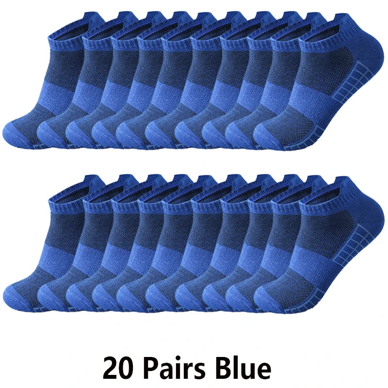 Ankle Socks Men Women - 10 Pairs Breathable Cotton Mesh Running Socks for Summer