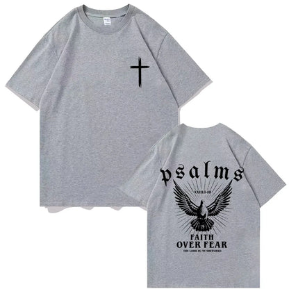 Faith Over Fear Dove T-Shirt - Casual Oversized Cotton Tee for Men  Women - ZOOMNSTORE