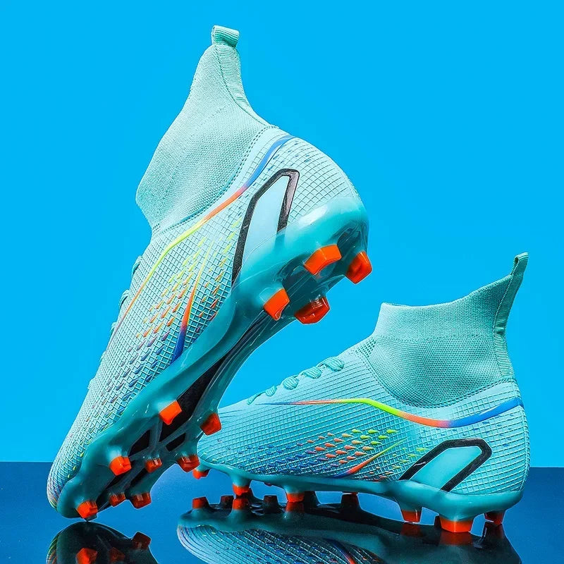 Men's Soccer Cleats High Ankle Turf Soccer Shoes | Professional Outdoor Sneakers 2024