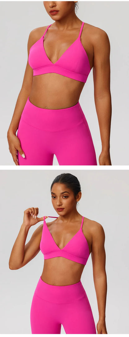 Tight Yoga Bra Women's Camisole Beautiful Back No Steel Ring Sports Bra Quick Drying Running Yoga Clothes Fitness Chest Pads