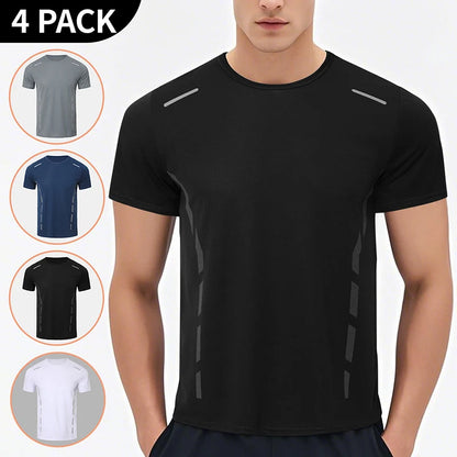 Men's Quick-Dry Sports Shirt – Multicolor Summer Running Badminton Tee with Reflective Strip