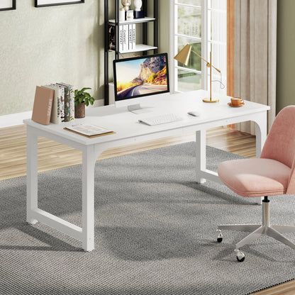 Large Office Desk | Modern Computer Desk - Spacious Writing Workstation for Home Office
