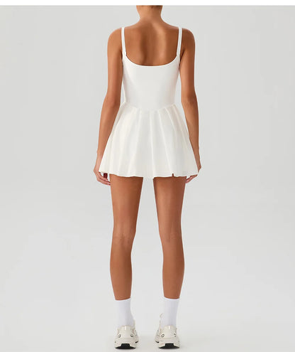 Women's Tennis Dress - Summer Sleeveless Breathable Workout Dress With Pockets