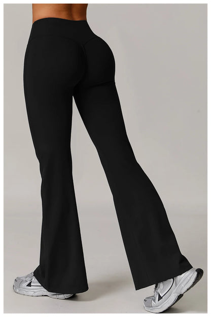High Waist Wide Leg Pants Leggings Women Tights Fitness Bell-bottoms Yoga Elastic Leggings Push Up Gym Workout Flared Pants