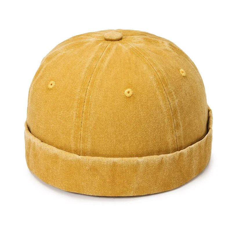 Denim Docker Cap – Brimless Sailor Beanie, Adjustable