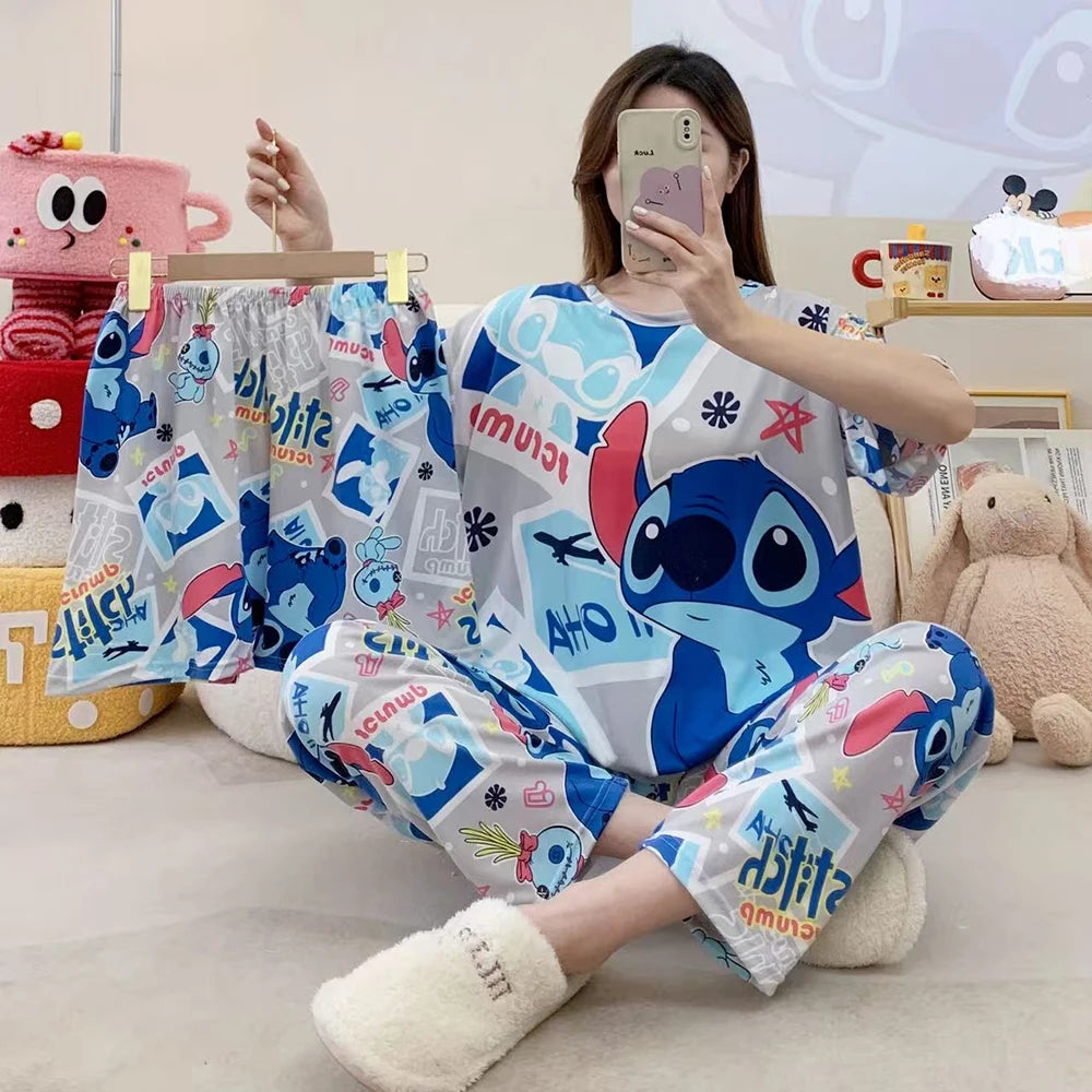 Women's New Three Piece Pajama Home Outfit Sweet Pajama Cartoon Casual Women's Fashionable and Comfortable Home Outfit Pajamaset