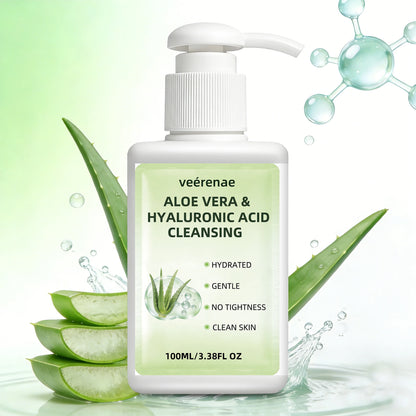 ALOE VERA HYALURONIC ACID CLEANSING | Gentle Deep Pore Moisturizing Face Wash | All Skin Types | Daily Morning & Night Use
